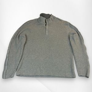 Boss by Hugo Boss Men's L Sweater 1/4 Snap Mock Neck Regular Fit Gray Grey